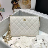 Chanel Quilted Lambskin Pouch AP1957 White 2020