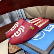 Gucci Leather Slipper With SF Giants™ patch Red 2019