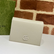 Gucci GG Marmont Leather Card Case Wallet 456126 White 2021 