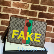 Gucci 'Fake/Not' Print Pouch 636171 Beige 2020