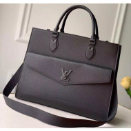 Louis Vuitton Lockme Tote MM Bag in Grainy Calfskin M55846 Black 2020