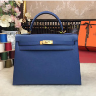 Hermes Kelly 32cm  Original Epsom Leather Bag Blue