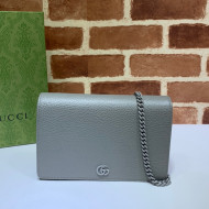 Gucci GG Marmont Leather Chain Wallet ‎497985 Grey 2021 