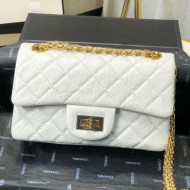 Chanel Quilted Aged Calfskin Small 2.55 Flap Bag A37586 White 2019