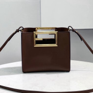 Fendi Way Leather Small Tote Bag Coffee Brown 2021 8506S