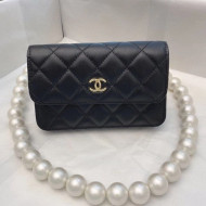 Chanel Quilted Lambskin Waist Bag/Clutch with Chain AP1898 Black 2020 TOP