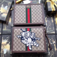Gucci Ophidia GG Pouch with Pigs Embroidery 557697 2019