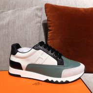Hermes Trail Calfskin Sneakers Green 2021 04 (For Women and Men)