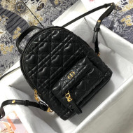 Dior Mini Dioramour Backpack in Black Cannage Lambskin with Heart Motif 2021