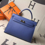 Hermes Kelly 28cm/32cm Original Epsom Leather Bag Royal Blue