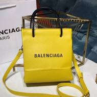 Balenciaga Calfskin North-South Mini Shopping Tote Bag Yellow 2018