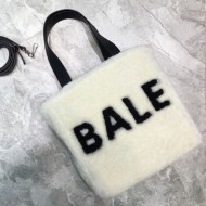 Balenciaga Shearling Small Shopping Tote White 2019
