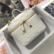 Dior Small Dioramour DiorTravel Vanity Case in White Cannage Lambskin with Heart Motif 2021
