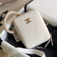 Chanel Calfskin Vertical Camera Bag AS1753 White 2021