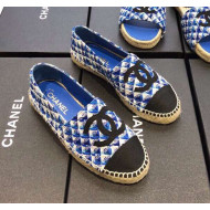 Chanel CC Weave Geometric Espadrilles Blue/White/Black 2019