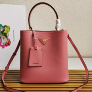 Prada Medium Saffiano Leather Panier Bucket Bag Pink 01 2021 
