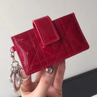 Dior Lady Dior Eden Wallet in Patent Calfskin Red 2018