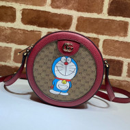 Doraemon x Gucci Ophidia GG Round Shoulder Bag 625216 Beige/Red 2021