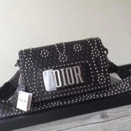 Dior Dio(r)evolution Flap Bag with Slot Handclasp Studded Calfskin Black 2018