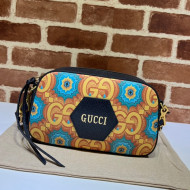 Gucci Men's 100 Kaleidoscope Print Messenger Bag 476466 Blue/Orange 2021