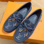 Louis Vuitton LV Circle Gloria Flat Loafers in Blue Denim 2020