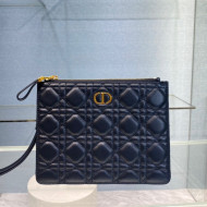 Dior Small Caro Daily Pouch in Black Supple Cannage Calfskin 2021