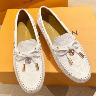 Louis Vuitton LV Circle Gloria Flat Loafers in White Leather 2020