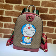 Doraemon x Gucci GG Canvas Small Backpack 647816 Beige/Red 2021