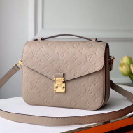 Louis Vuitton Pochette Métis Monogram Embossed Leather Shoulder Bag Beige Grey 2019