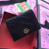 Gucci Velvet GG Marmont Card Case 466492 Black 2017