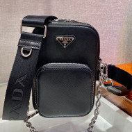 Prada Saffiano Leather Mini Bag 1BH183 Black 2021