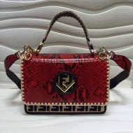 Fendi Python Kan I F Bag With Exotic Details Red F/W 2017