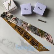 Dior Garden Twill Silk Bandeau Mitzah Scarf Yellow 2020