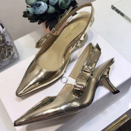 Dior Sweet-D 6.5cm High-Heeled Pump in Gold-tone Mirror Calfskin 2018