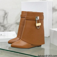 Givenchy Shark Lock Ankle Boots in Leather Brown 2021