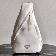 Prada Re-Nylon Messenger and Leather Backpack 2VZ092 White 2021