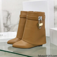 Givenchy Shark Lock Ankle Boots in Leather Light Brown 2021