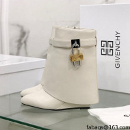 Givenchy Shark Lock Ankle Boots in Leather White 2021