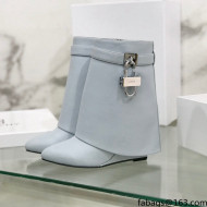 Givenchy Shark Lock Ankle Boots in Leather Light Grey 2021