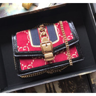 Gucci Sylvie Velvet Mini Chain Bag ‎494646 Red 2018