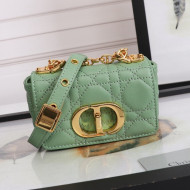 Dior Micro Caro Bag in Green Supple Cannage Calfskin 2021