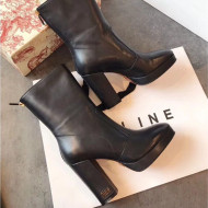 Dior D-Rise Lambskin Zipped High-Heel Ankle Boot Black 2019