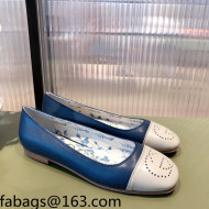 Gucci Leather Ballet Flat with Interlocking G Blue 2021