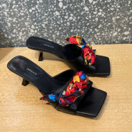 Versace Lambskin Heel Slide Sandals 5.5cm Black 2021 33