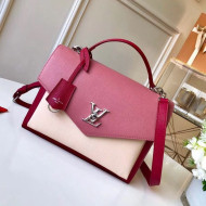Louis Vuitton Mylockme Schoolbag Shaped Top Handle Bag M53891 Beige/Red/Pink  