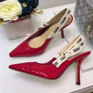 Dior Slingback In Patent Calfskin With J'Adior Ribbon 9.5 cm Red 2018