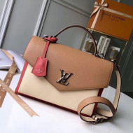 Louis Vuitton Mylockme Schoolbag Shaped Top Handle Bag M54506 Beige/Red/Brown 