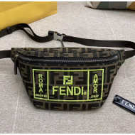 Fendi FF Logo Fabric Embroidery Belt Bag Yellow 2020