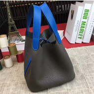 Hermes Original Togo Leather Picotin Lock PM/MM Bag Deep Grey/Blue