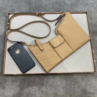 Fendi Leather Pockets Clutch/Shoulder Bag Apricot 2020